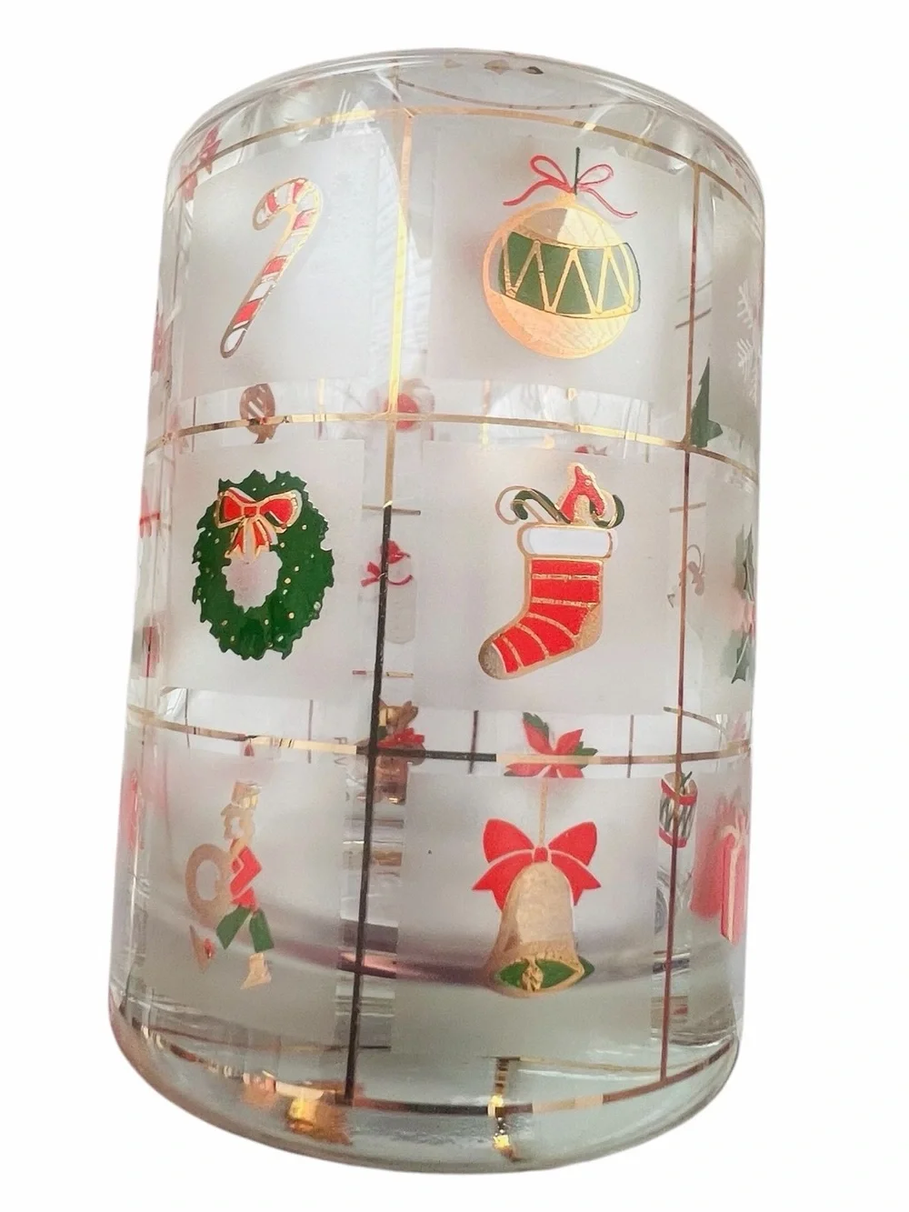Vintage Culver 'Christmas Potpourri' Collection Set of 6 Glasses 1 Shot Glass